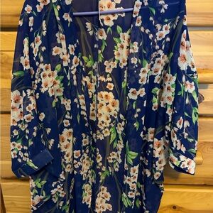 Floral Navy Kimono Cardigan